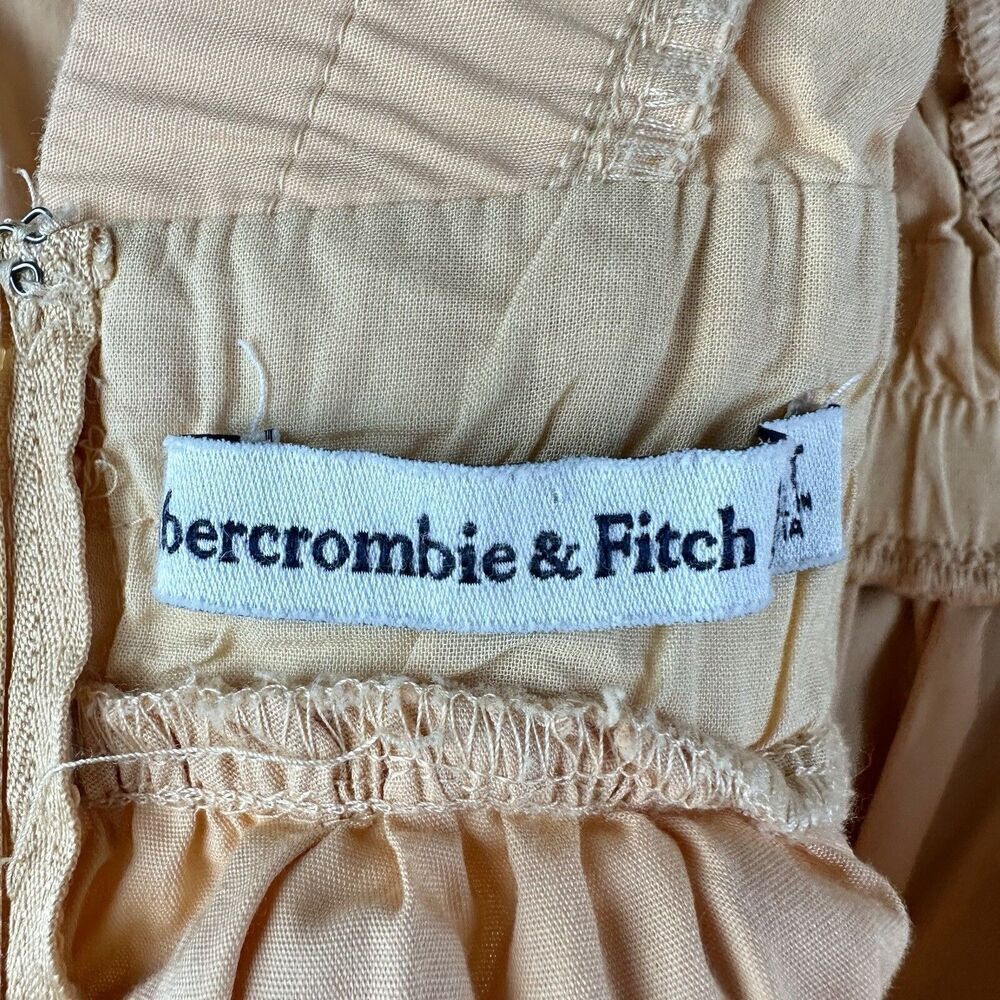 Abercrombie Fitch Tiered Mini Dress Womens XLT Tall Orange Ruffle Deep V Neck - Picture 13 of 16